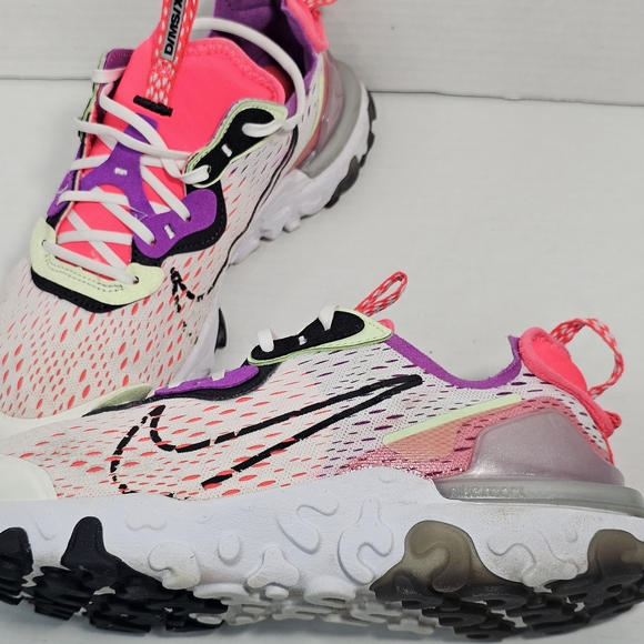 Nike React Vision Shoes Boys Sz 6 White Red Athletic Trainers Sneakers - Picture 12 of 13